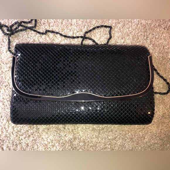 Vintage Black Metal Mesh Shoulder Bag and Chain Strap - Picture 1 of 4